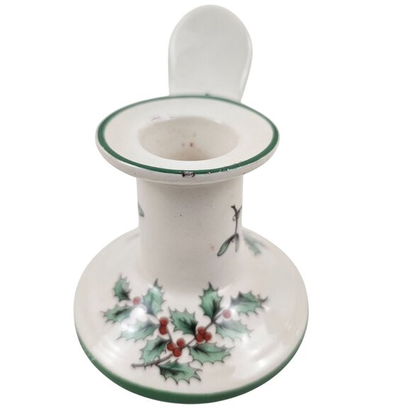 Spode Christmas Tree Candle Stick Holders Finger Loop England S2234-C Retired - Picture 4 of 8